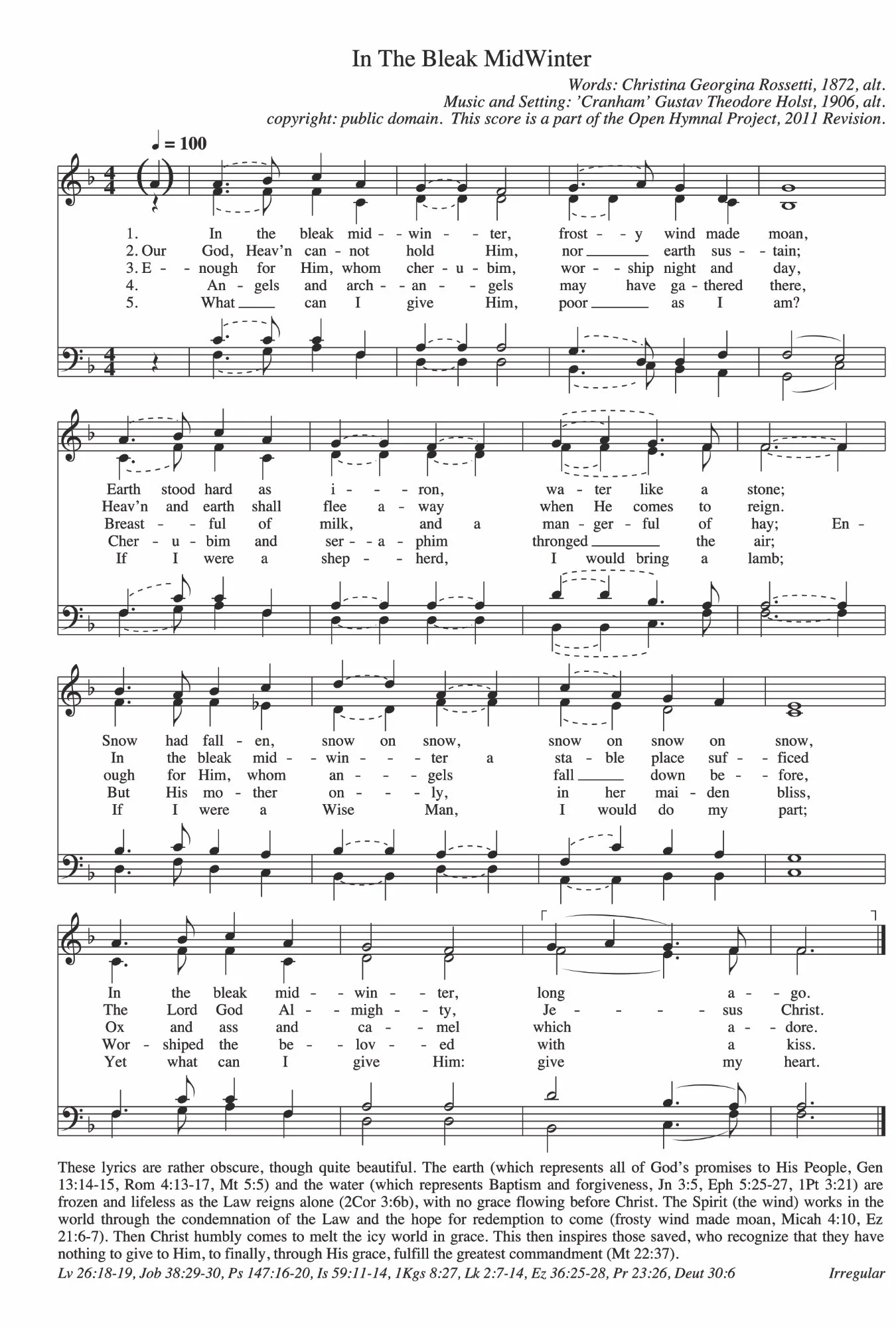 Hymn-In the Bleak Midwinter