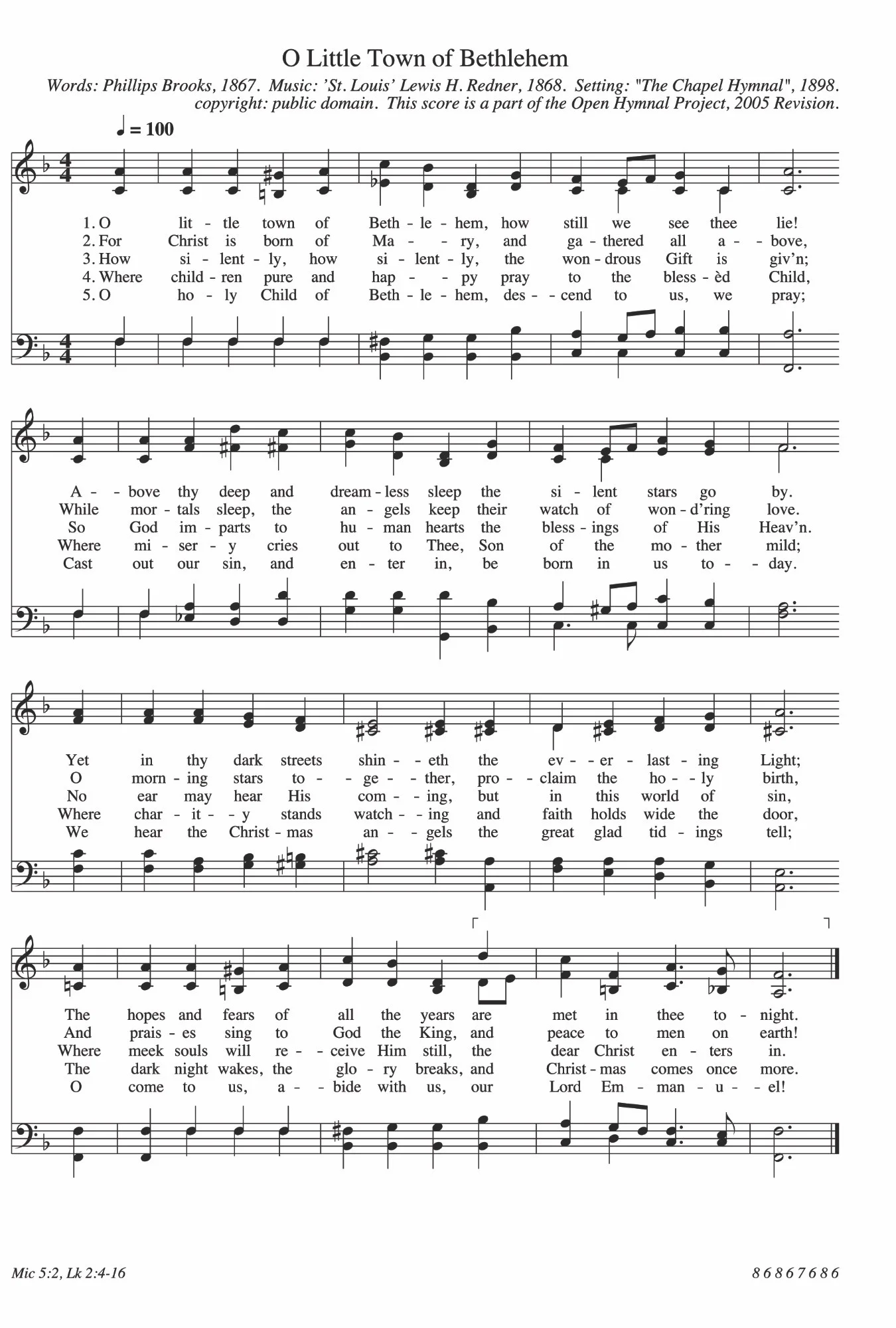 Hymn-O Little Town of Bethlehem